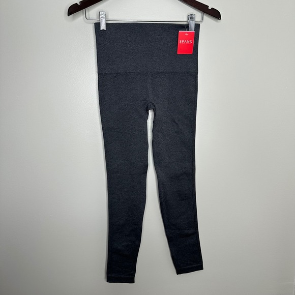 SPANX Pants - SPANX Women's Look At Me Now High Waist Heathered Charcoal Seamless Leggings‎ M